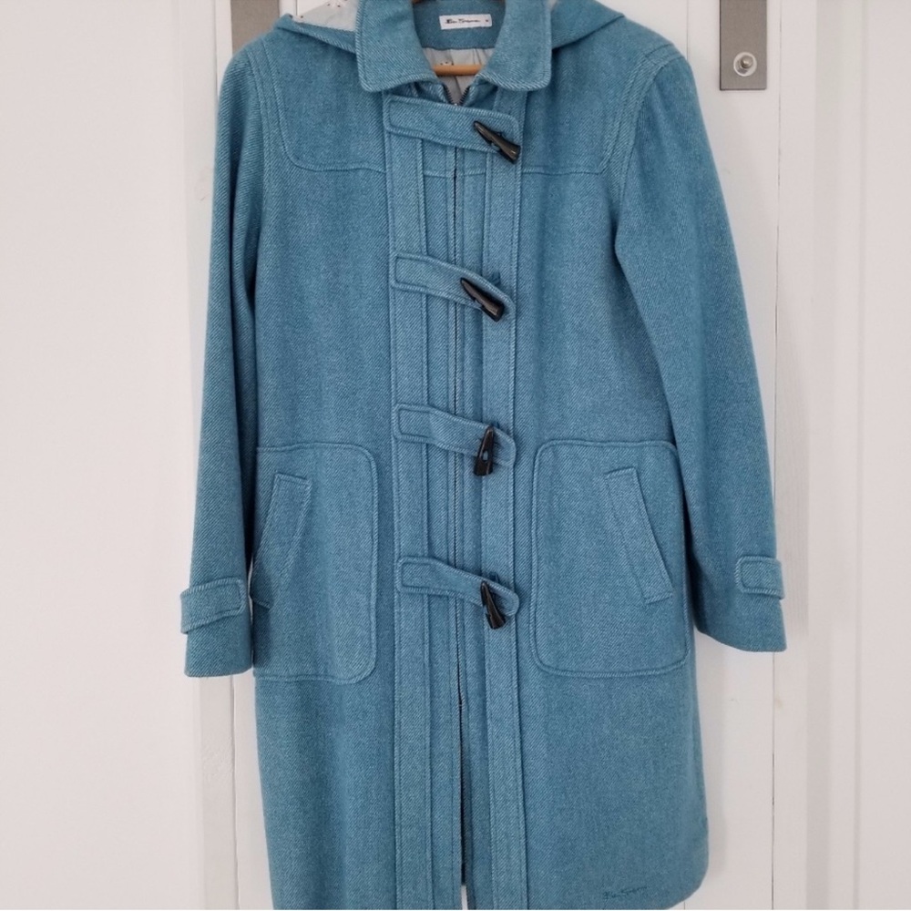 Ben Sherman Teal Toggle Trench Coat
